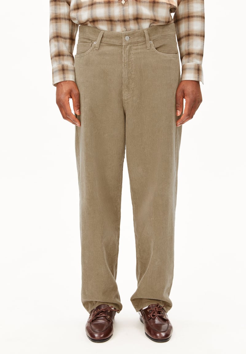 JAAMEO BAGGY CORD TROUSERS | light sage by ARMEDANGELS, 100% Cotton
