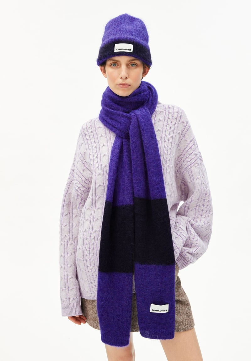 SAABE STRIPES UN-WASTED | indigo lilac-night sky by ARMEDANGELS, 78% Alpaca, 22% Nylon