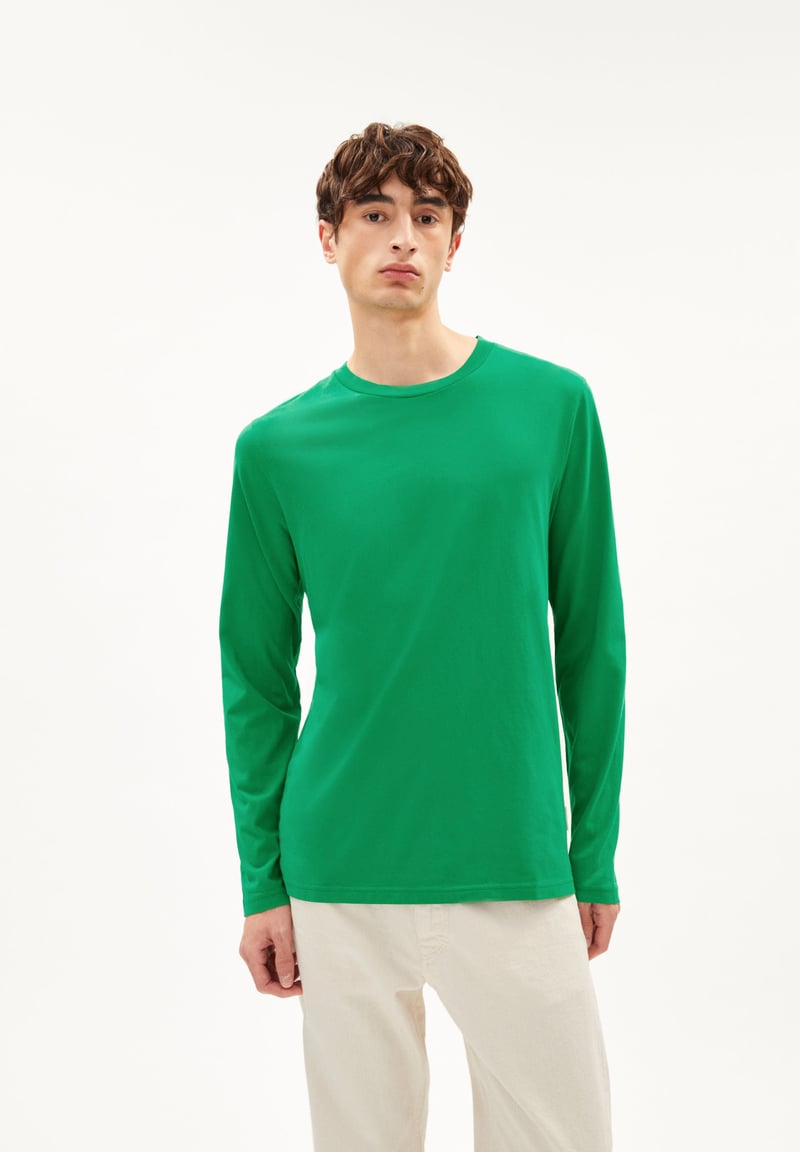 JAAMES LONGSLEEVE| flash green by ARMEDANGELS, 100% Cotton