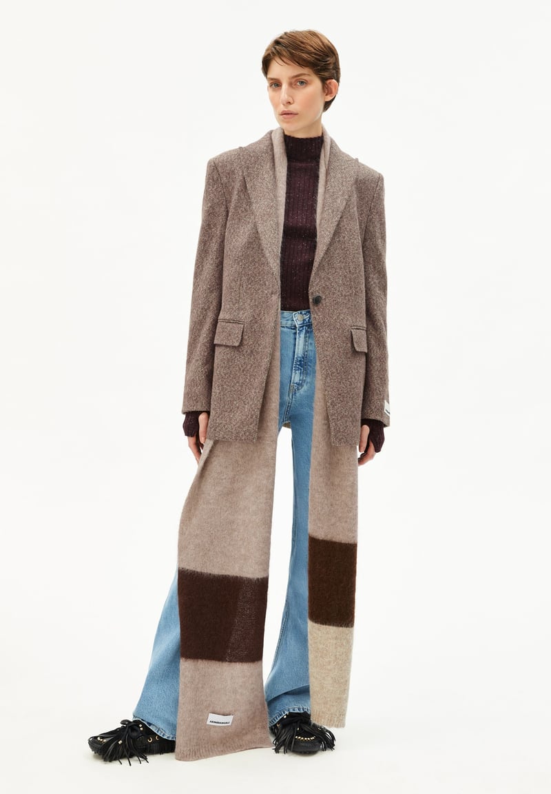 SAABE STRIPES UN-WASTED | light caramel melange by ARMEDANGELS, 78% Alpaca, 22% Nylon