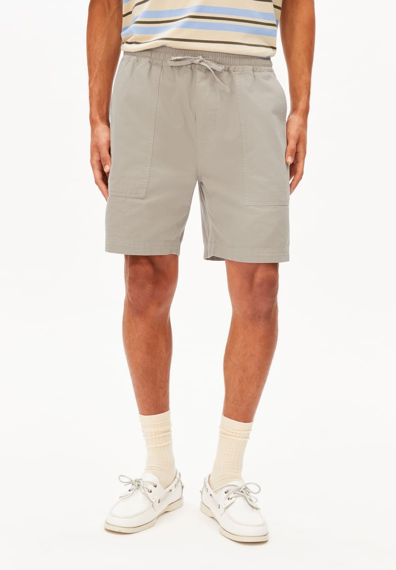 COTTON LINO SHORT | sandstone by ARMEDANGELS, 83% Cotton, 17% Linen