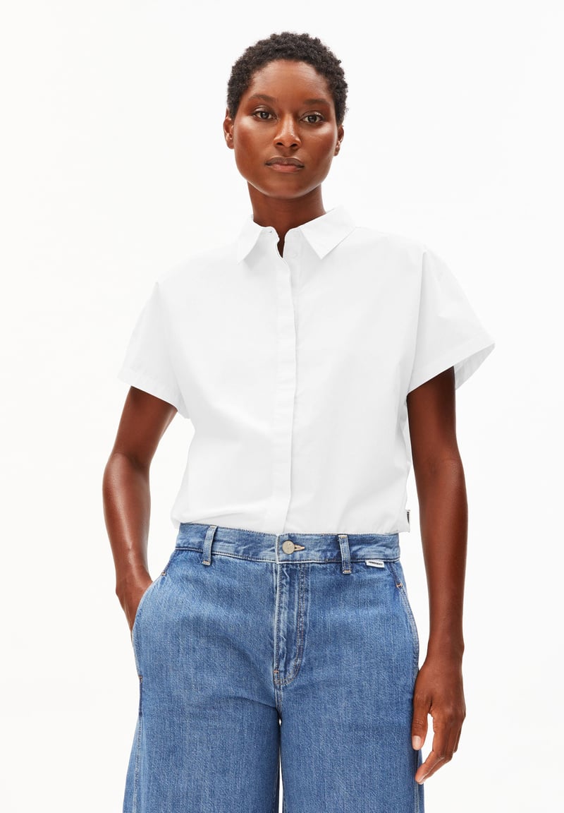 POPLIN LARISAANA BLOUSE | white by ARMEDANGELS, 100% Cotton