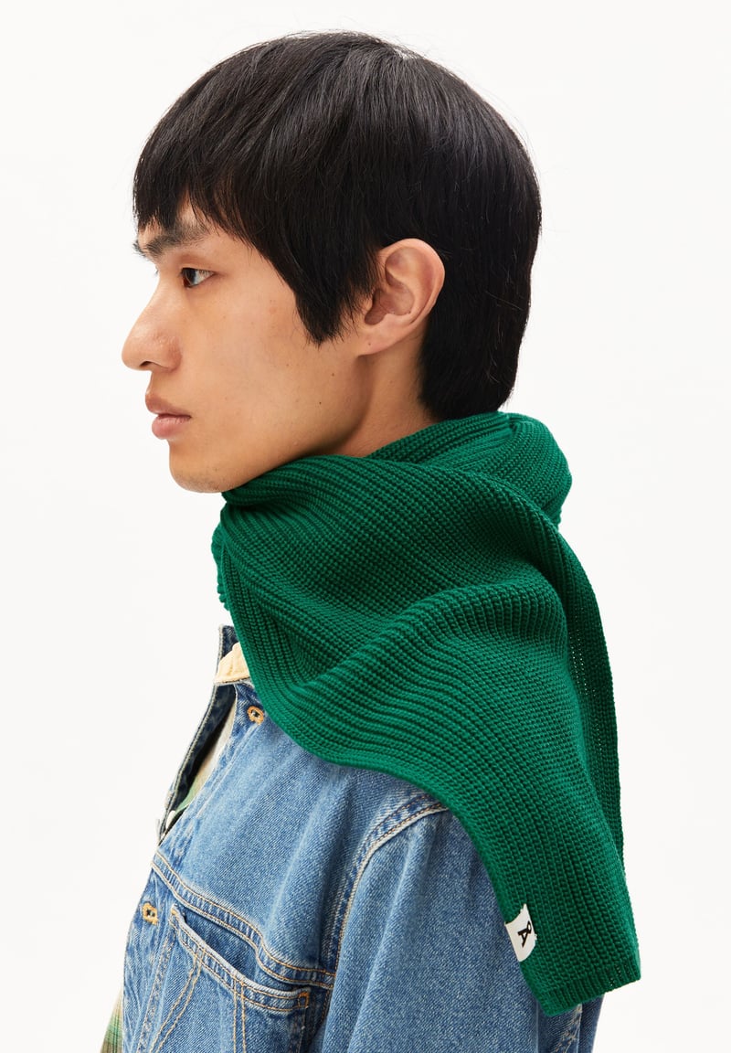 ICONIC Å CLAASAS COTTON SCARF | emerald green by ARMEDANGELS, 100% Cotton