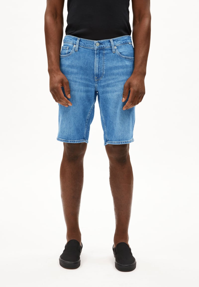 NAAILO DENIM SHORT | jupiter by ARMEDANGELS, 84% Cotton, 14% Hemp, 2% Elastane