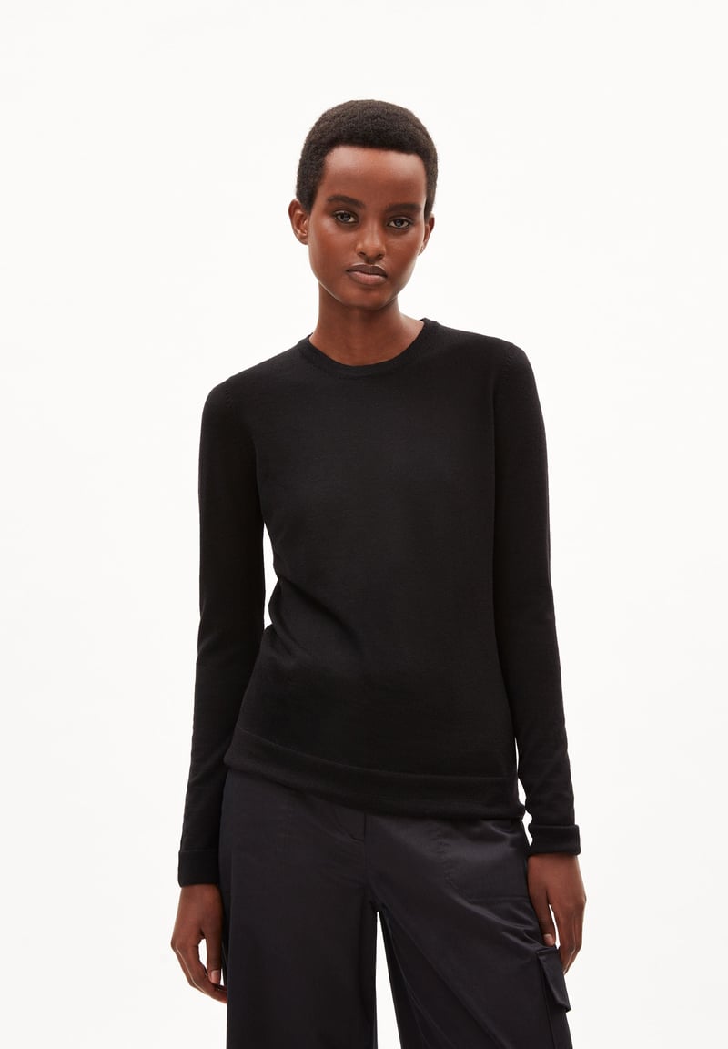 ELDIAA MERINO KNIT SWEATER | black by ARMEDANGELS, 100% Wool