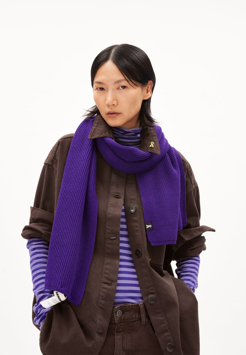 CLAASAS SCARF | indigo lilac by ARMEDANGELS, 100% Wool