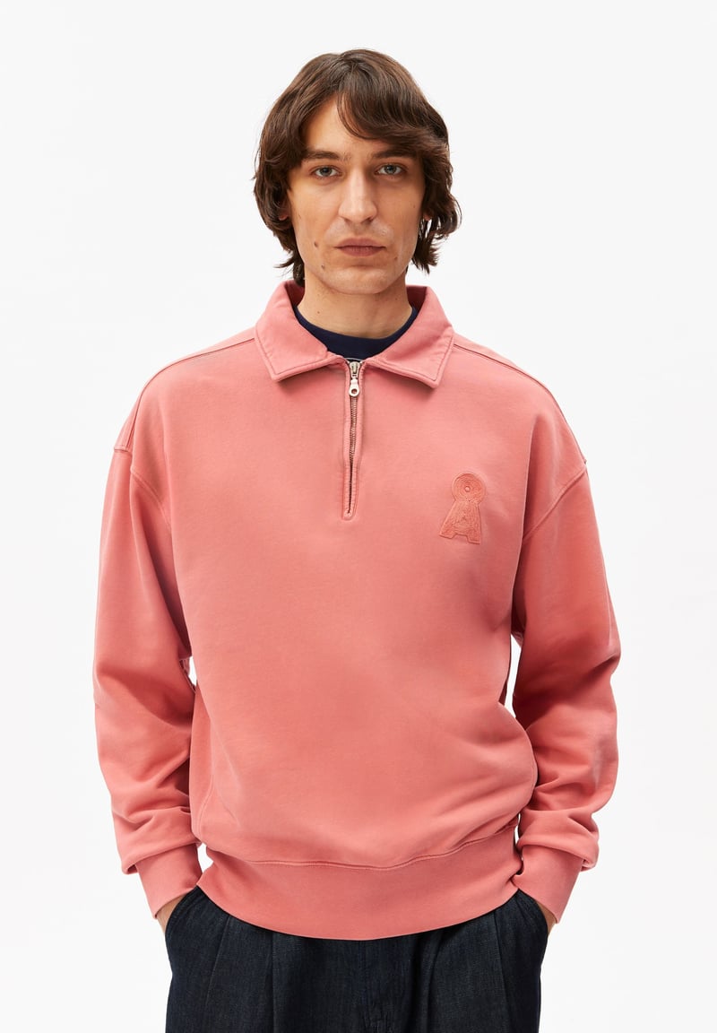 ICONIC Å GMT DYE ZIP TROYER | tabasco red washed by ARMEDANGELS, 100% Cotton