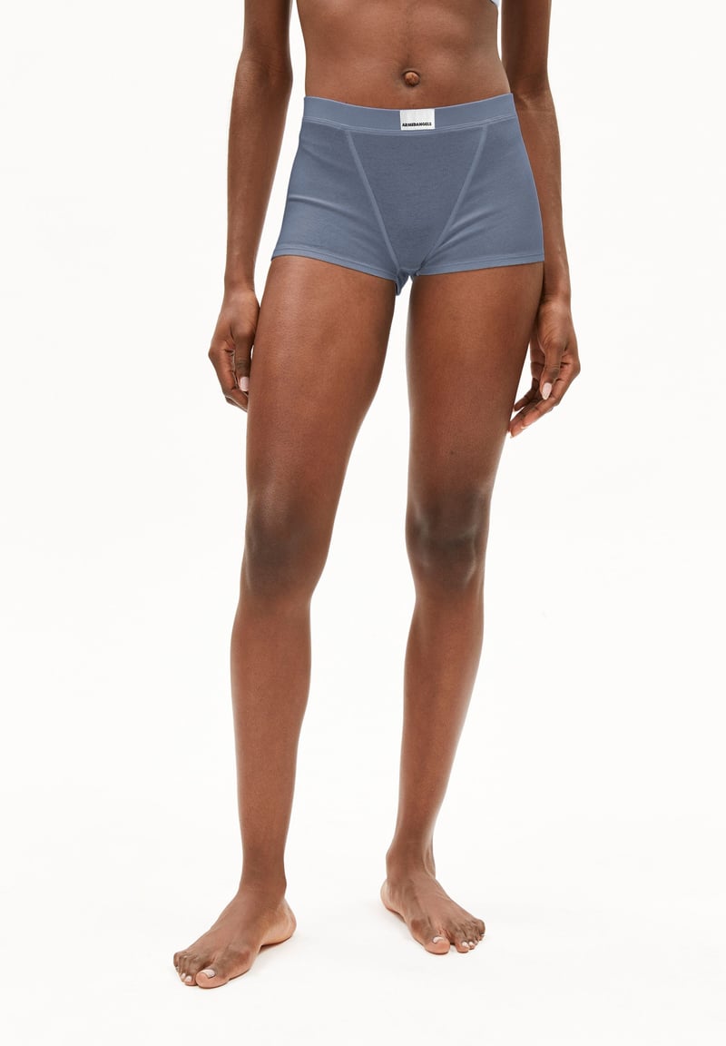 ERYNAA RIB SHORTY | blue stone by ARMEDANGELS, 96% Cotton, 4% Elastane
