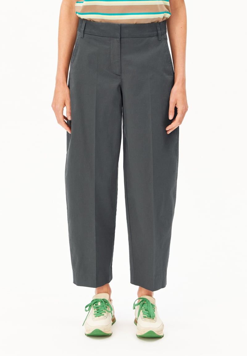 BARREL LEG TWILL PANT | space steel by ARMEDANGELS, 98% Cotton, 2% Elastane