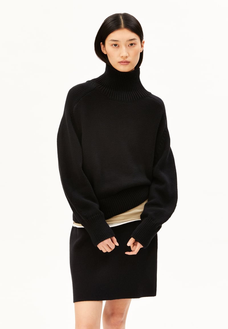 WINTER COTTON KNIT SWEATER | black by ARMEDANGELS, 100% Cotton
