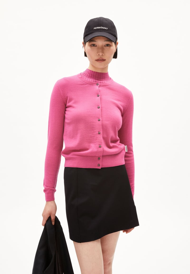 OPHALIAA MERINO CARDIGAN | crushed berry by ARMEDANGELS, 100% Wool