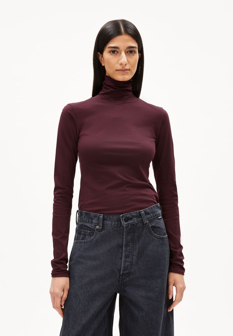 GRAZILIANAA SOFT LONGSLEEVE| dark cranberry by ARMEDANGELS, 100% Cotton