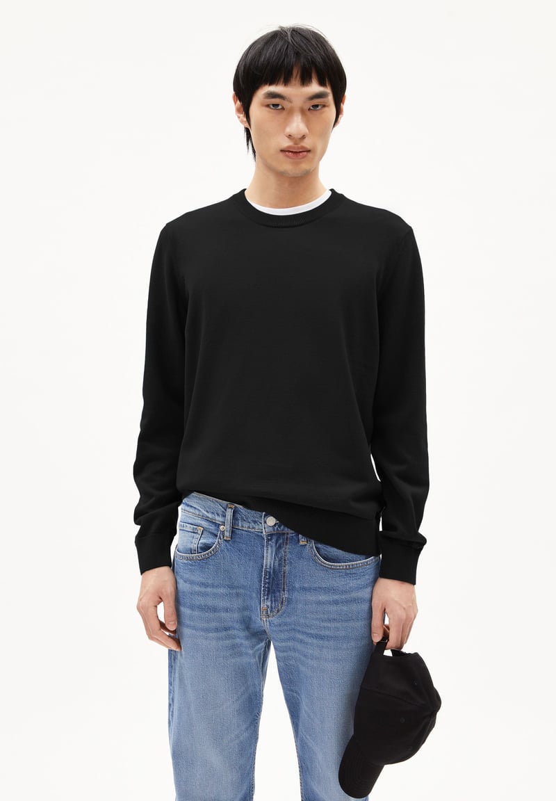 LOUKAA KNIT SWEATER | black by ARMEDANGELS, 100% Cotton