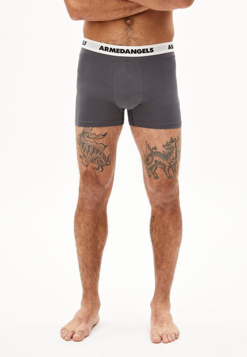 RYAANO BOXER SHORTS | iron cast by ARMEDANGELS, 91% Cotton, 9% Elastane