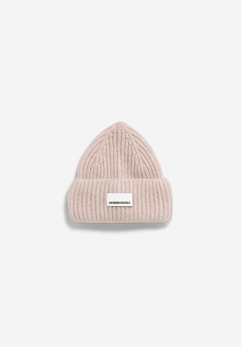 MOHAIR-MIX KNITTED BEANIE | honey melange by ARMEDANGELS, 44% Mohair, 44% Lyocell, 12% Wool