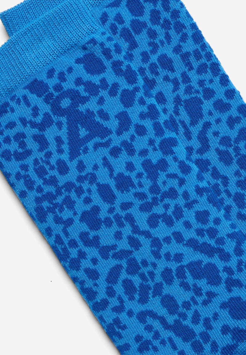 LEOPARD SOCKS | marina blue by ARMEDANGELS, 85% Cotton, 13% Nylon, 2% Elastane