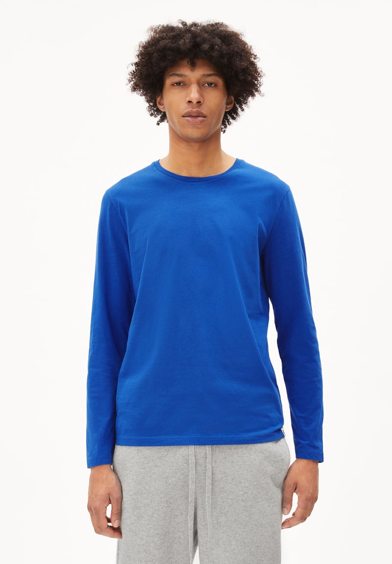 JAAMES LONGSLEEVE| dynamo blue by ARMEDANGELS, 100% Cotton