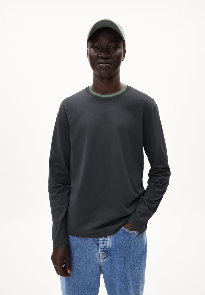 JAAMES LONGSLEEVE| graphite by ARMEDANGELS, 100% Cotton