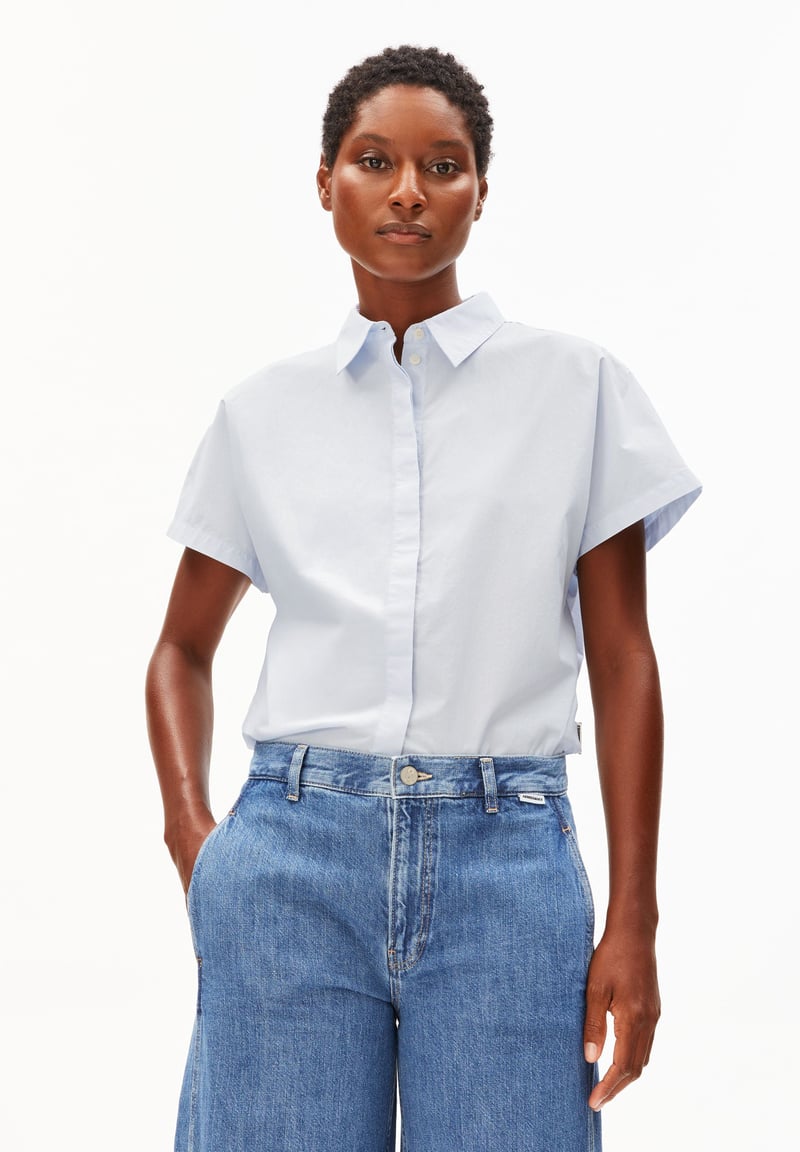 POPLIN LARISAANA BLOUSE | morning sky by ARMEDANGELS, 100% Cotton