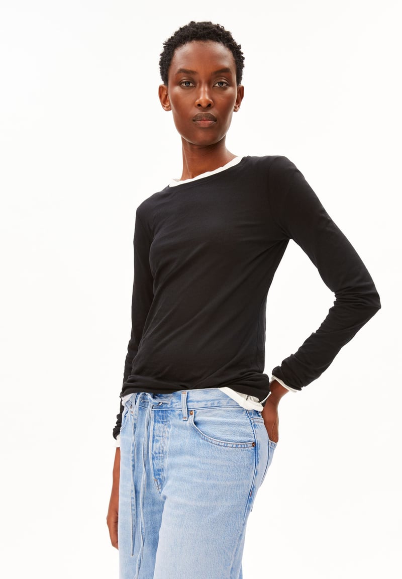 EINIAARA SOFT LONGSLEEVE | black by ARMEDANGELS, 100% Cotton