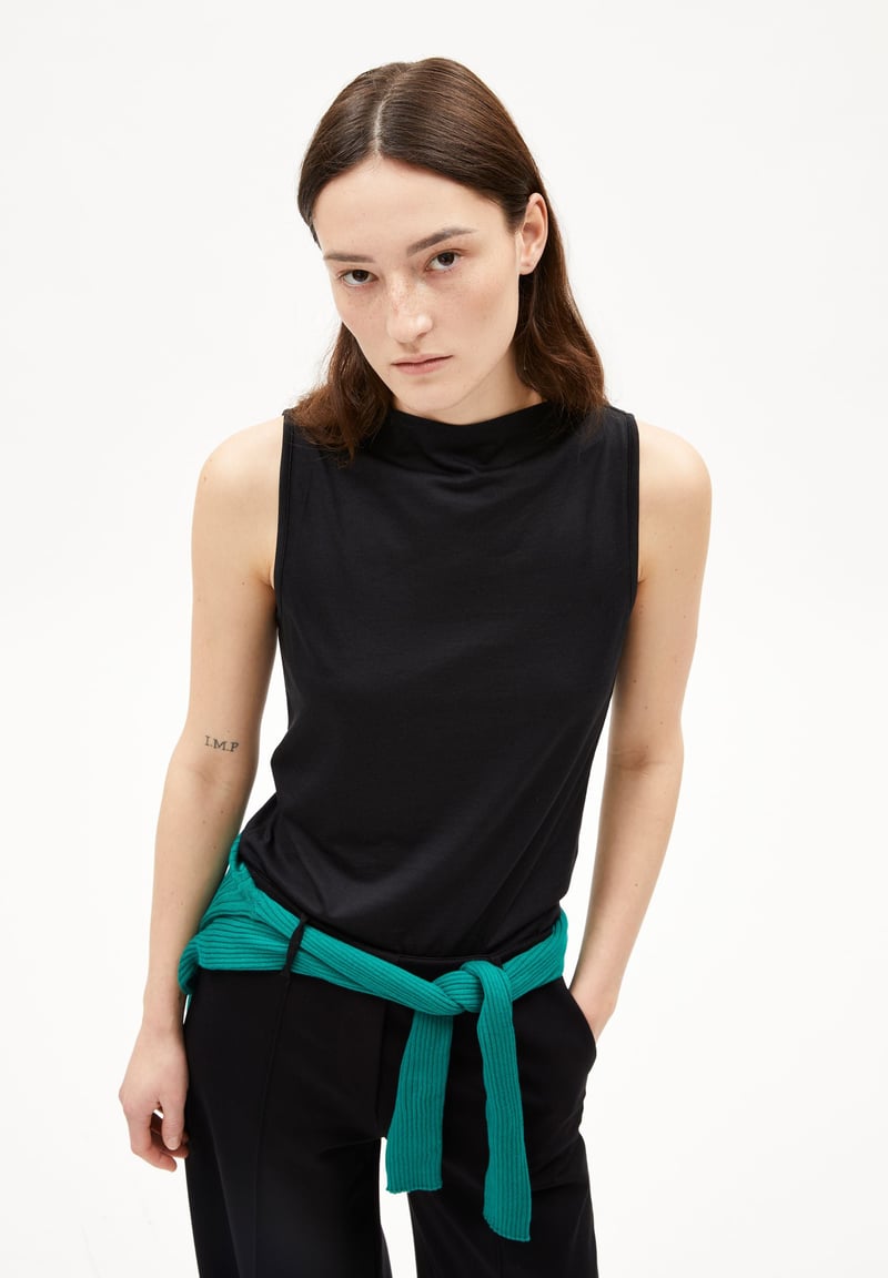 LAMINIAA TOP| black by ARMEDANGELS, 67% Lyocell, 33% Cotton