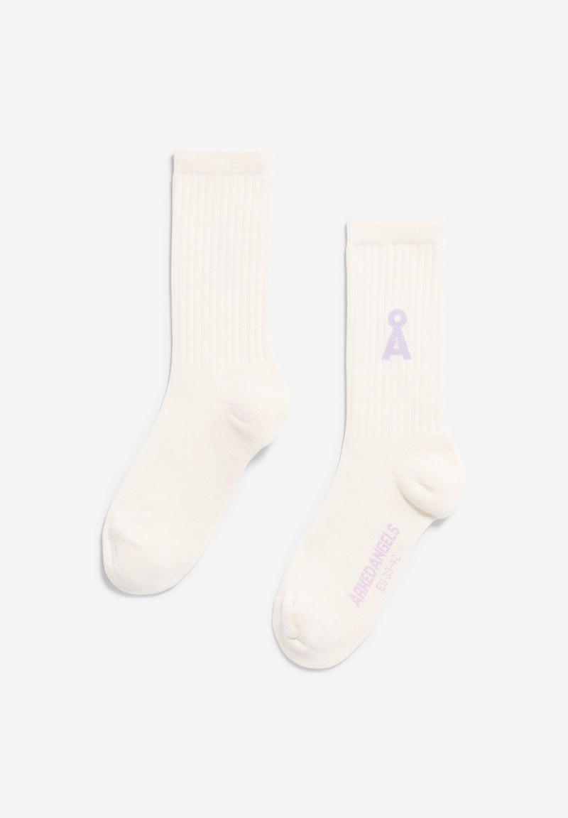 SAAMUS SHORT SOCKS | oatmilk-lavender light by ARMEDANGELS, 78% Cotton, 20% Nylon, 2% Elastane
