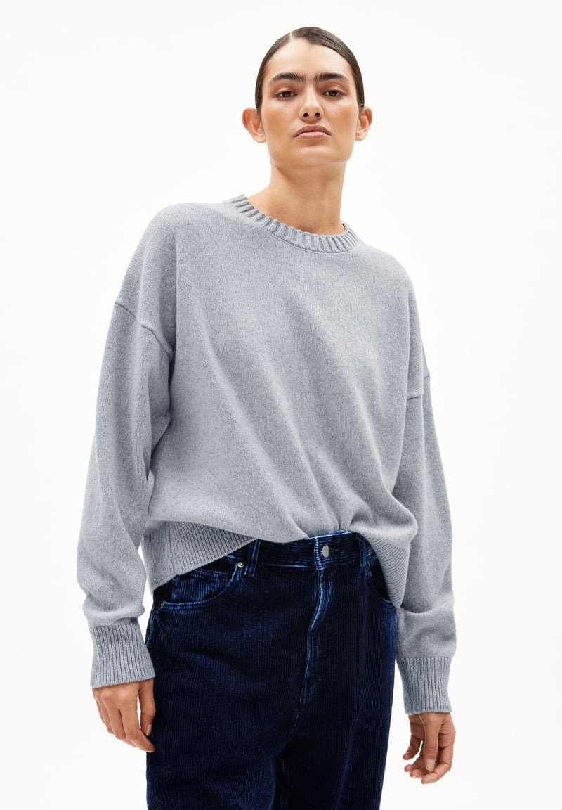 KAARALI KNIT SWEATER | silver melange by ARMEDANGELS, 95% Cashmere, 5% Wool
