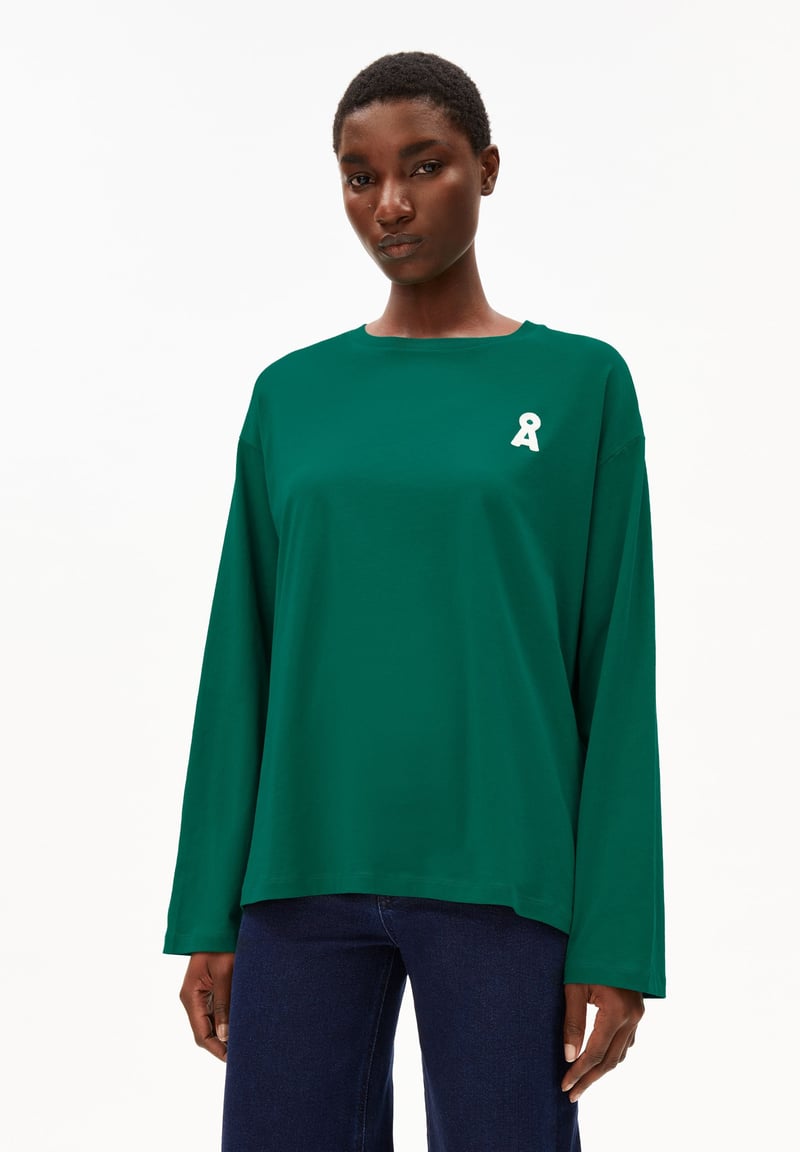 ICONIC Å FIETAA LONGSLEEVE | emerald green by ARMEDANGELS, 100% Cotton