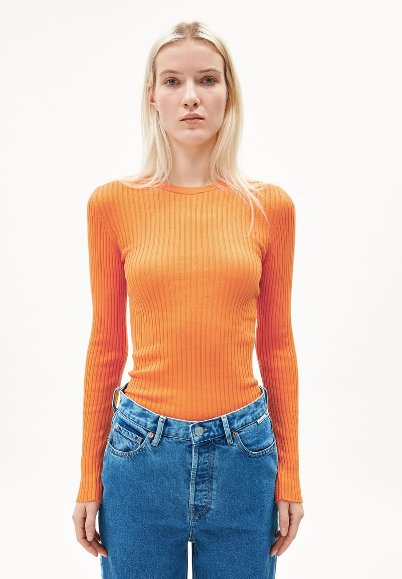 ALAANIA RN| light tangerine by ARMEDANGELS, 100% Cotton