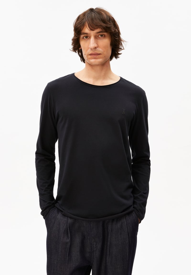 JAAMES LONGSLEEVE BRUSHED | black by ARMEDANGELS, 100% Cotton