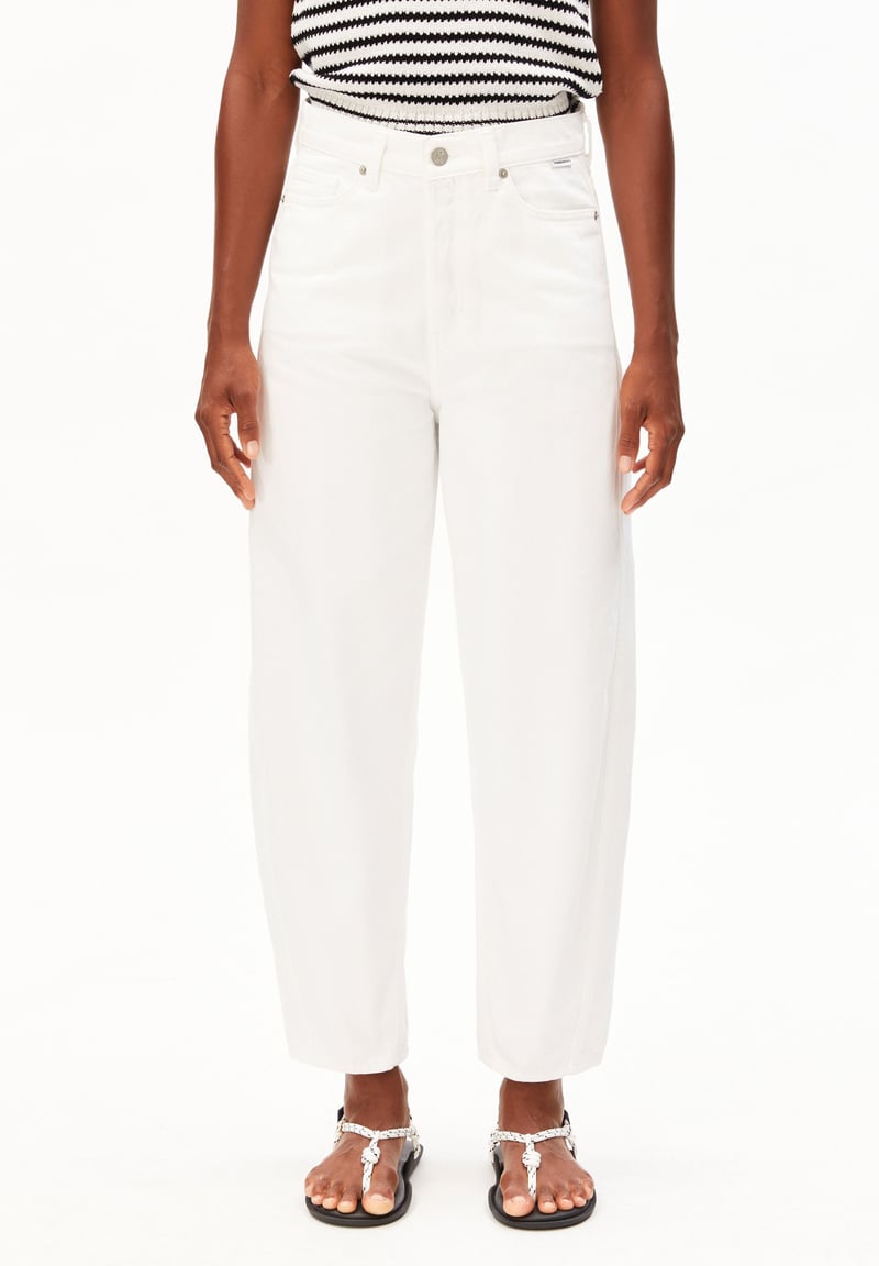 BAARLY HIGH WAIST BARREL JEAN| white by ARMEDANGELS, 100% Cotton