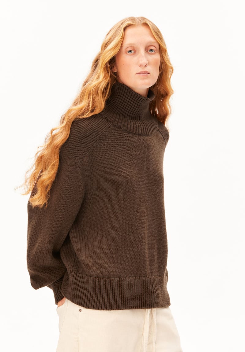 WINTER COTTON KNIT SWEATER | claystone by ARMEDANGELS
