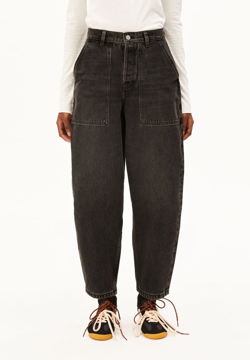 BAARLY HIGH WORKER BARREL JEAN | nutmeg by ARMEDANGELS, 100% Cotton