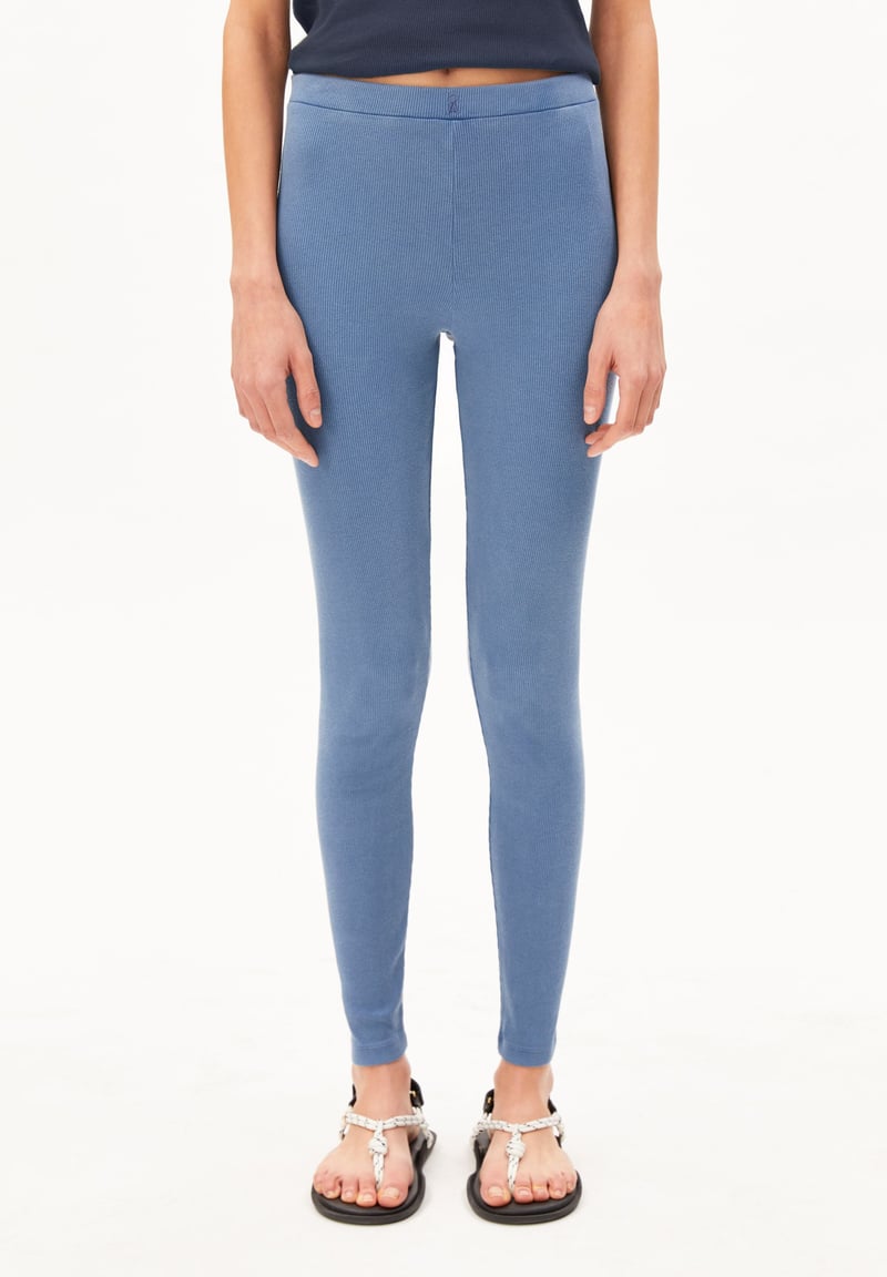 GMT DYE RIB LEGGINGS | tinted navy by ARMEDANGELS, 97% Cotton, 3% Elastane