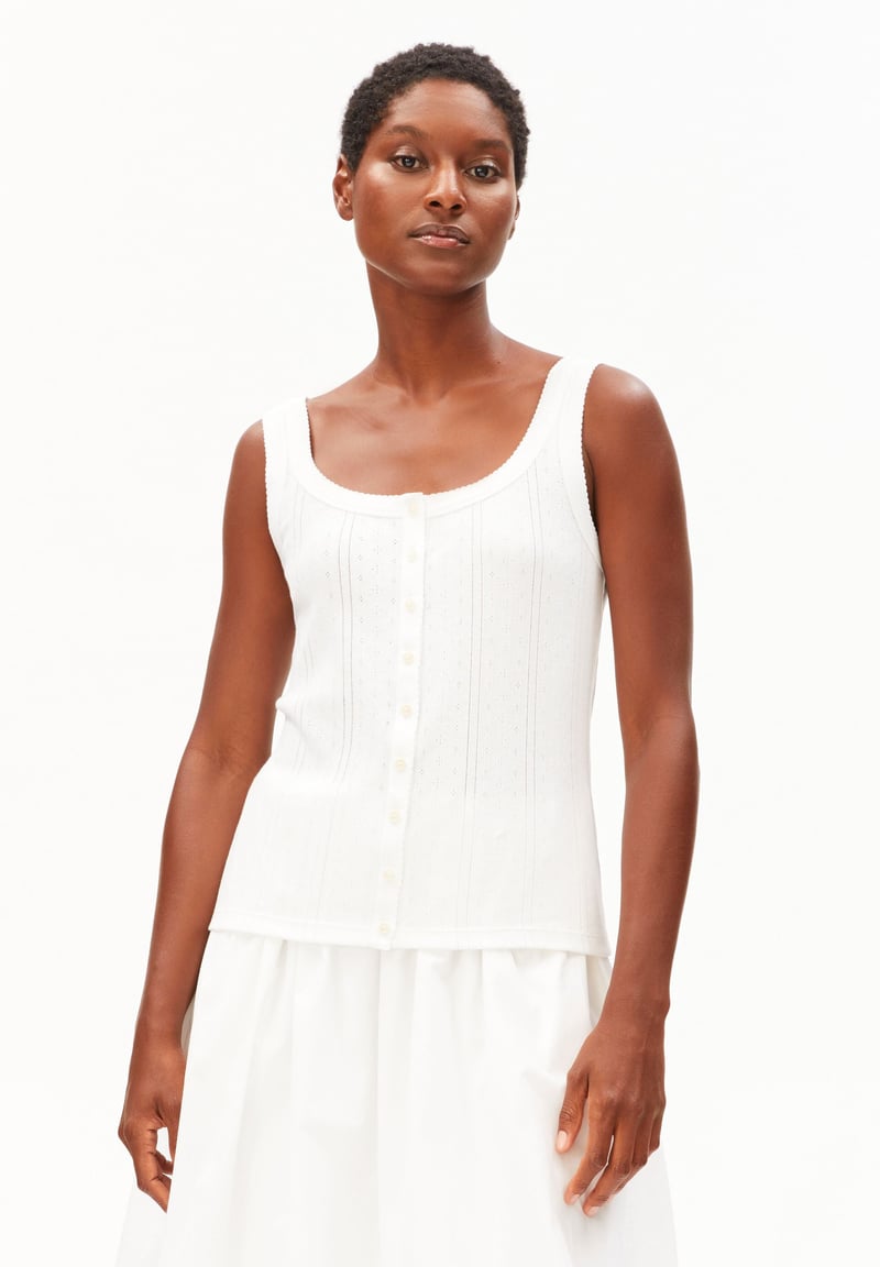 POINTELLE TOP | white by ARMEDANGELS, 100% Cotton
