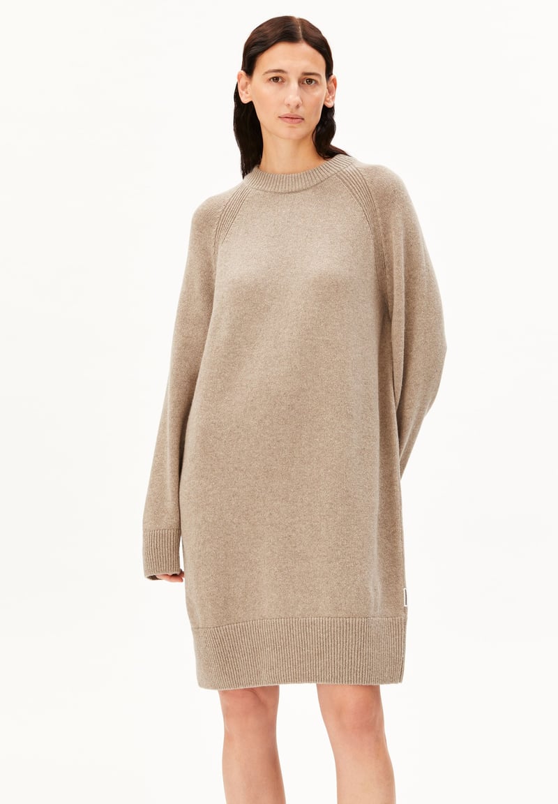 WOOL KNIT DRESS | soft nougat by ARMEDANGELS, 100% Wool