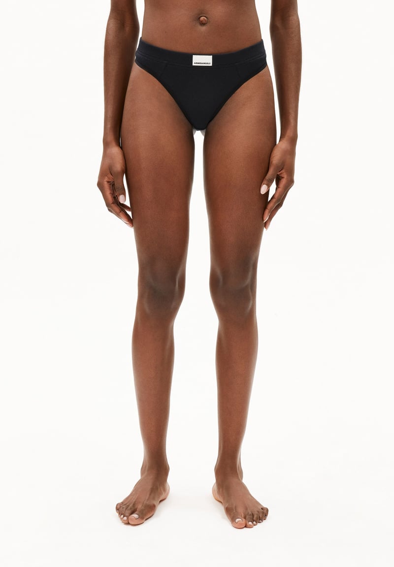 FAARA RIB THONG | black by ARMEDANGELS, 96% Cotton, 4% Elastane