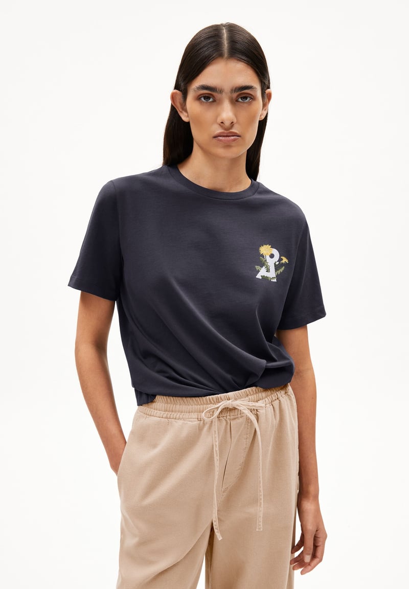 LUALAA DIFFERENCE T-SHIRT | dark steel by ARMEDANGELS, 100% Cotton