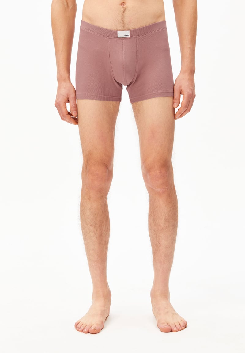 RICAARD RIB BOXER SHORTS | light berry by ARMEDANGELS, 96% Cotton, 4% Elastane