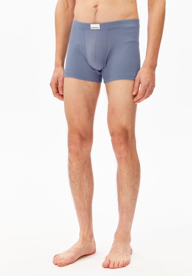 RICAARD RIB BOXER SHORTS | blue stone by ARMEDANGELS, 96% Cotton, 4% Elastane