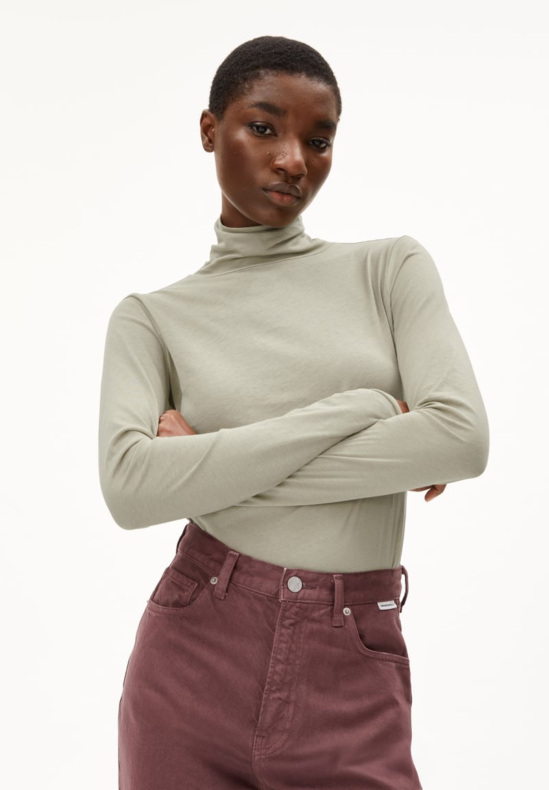 GRAZILIANAA SOFT LONGSLEEVE| light sage by ARMEDANGELS, 100% Cotton