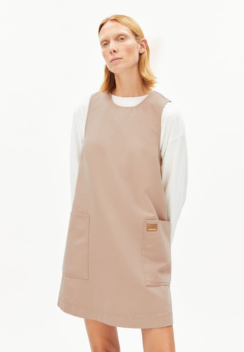 WORKWEAR CANVAS MINI DRESS | true camel by ARMEDANGELS, 100% Cotton