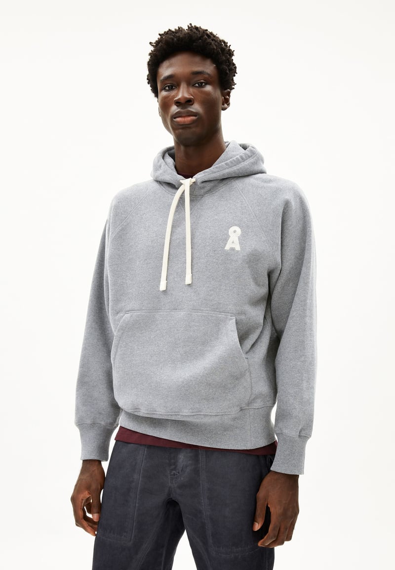 ICONIC Å MELANGE HOODIE| silver melange by ARMEDANGELS, 100% Cotton