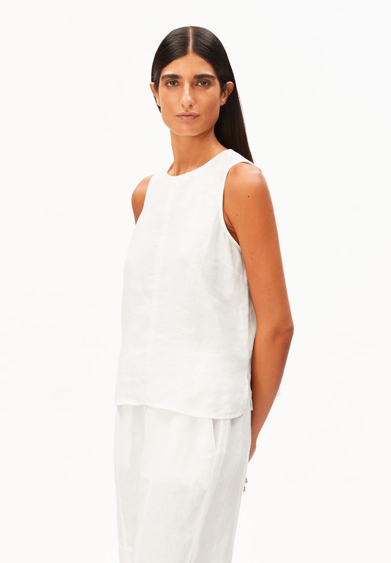 PURE LINEN BLOUSE TOP | white by ARMEDANGELS, 100% Linen