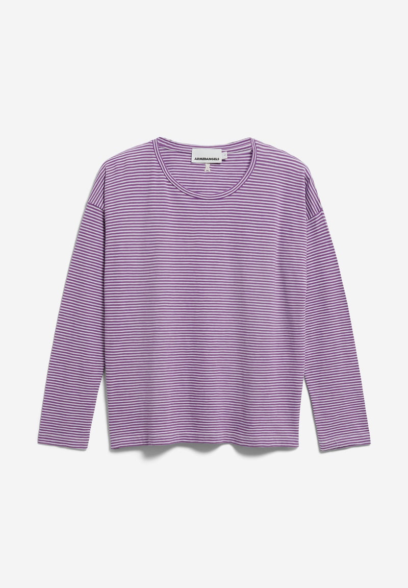 XIANAA STRIPES LONGSLEEVE | oatmilk-orchid by ARMEDANGELS, 100% Cotton