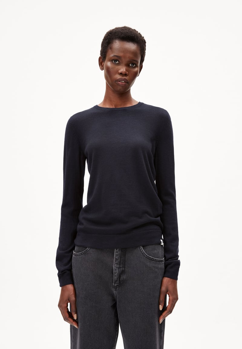 ELDIAA MERINO KNIT SWEATER | night sky by ARMEDANGELS, 100% Wool