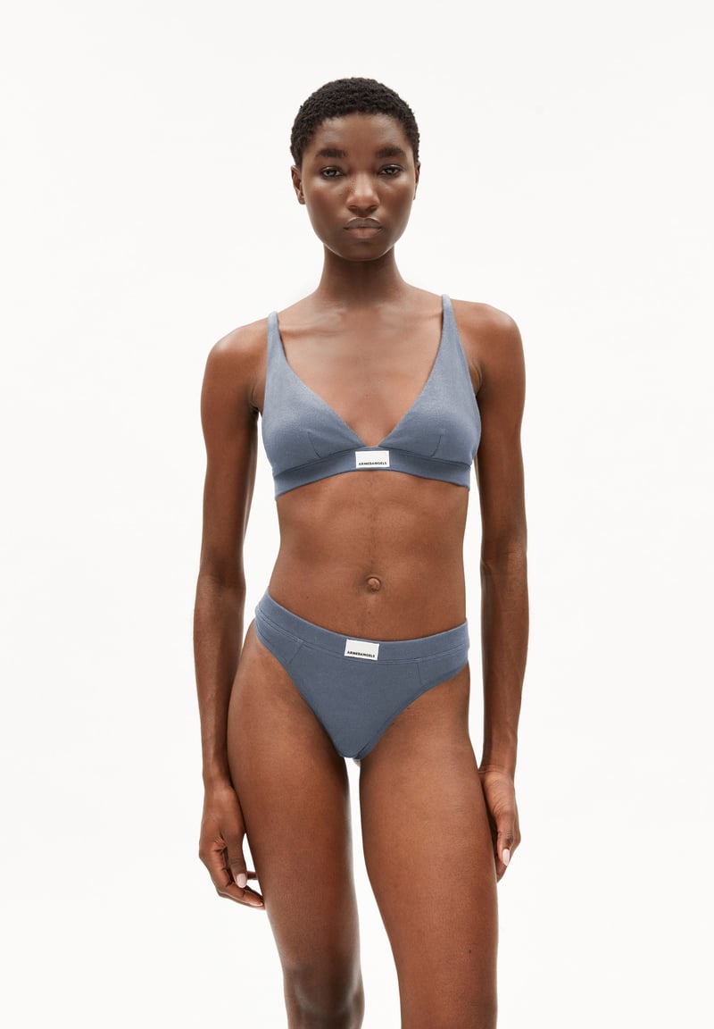 OSILAARI RIB BRALETTE | blue stone by ARMEDANGELS, 96% Cotton, 4% Elastane