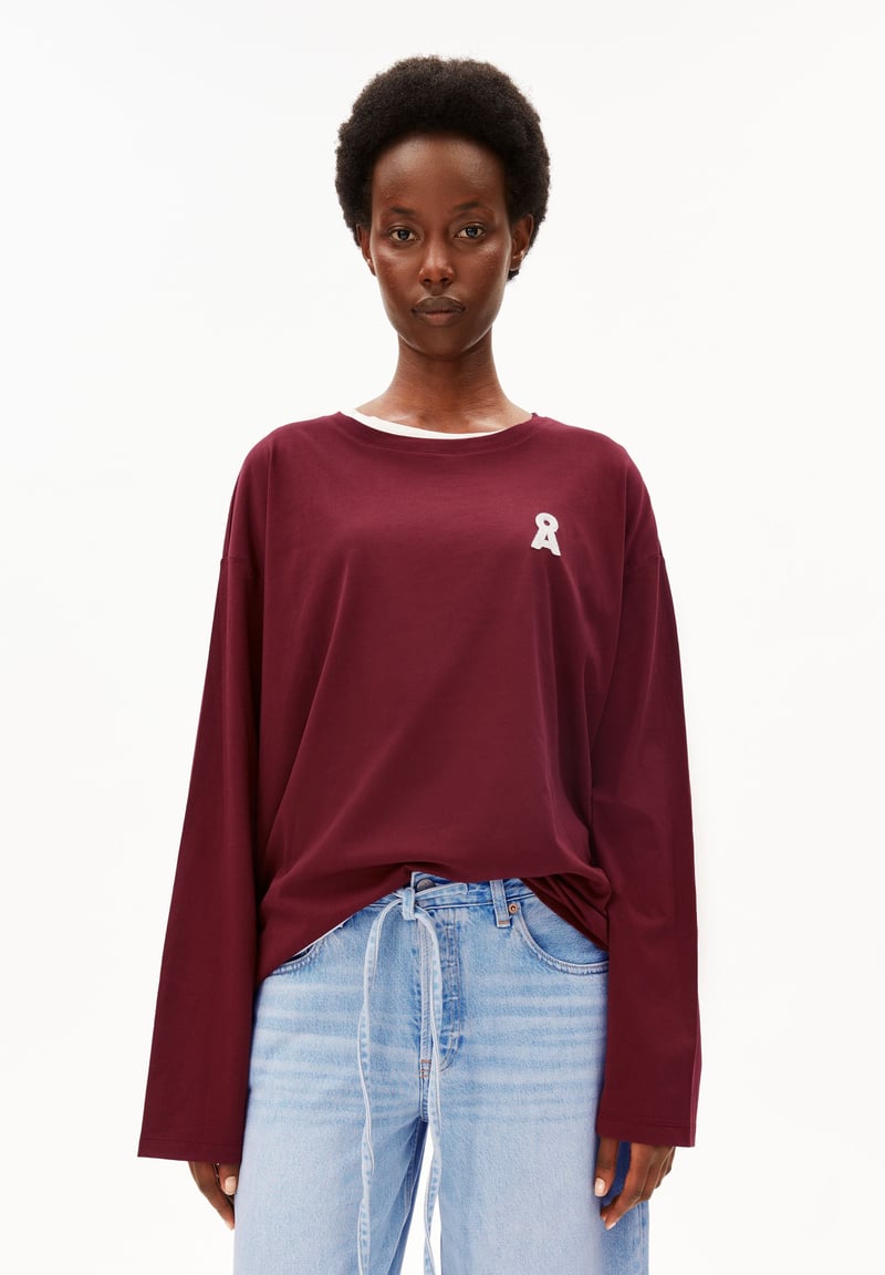 ICONIC Å FIETAA LONGSLEEVE | velvet red by ARMEDANGELS, 100% Cotton