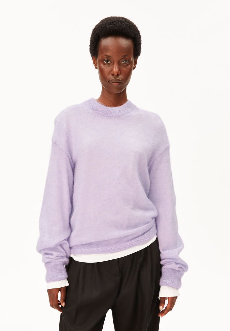 MOHAIR BLEND KNIT SWEATER | moonlit lilac by ARMEDANGELS, 44% Mohair, 44% Lyocell, 12% Wool