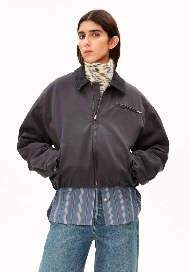 LINED COTTON JACKET | dark steel by ARMEDANGELS, 100% Cotton
